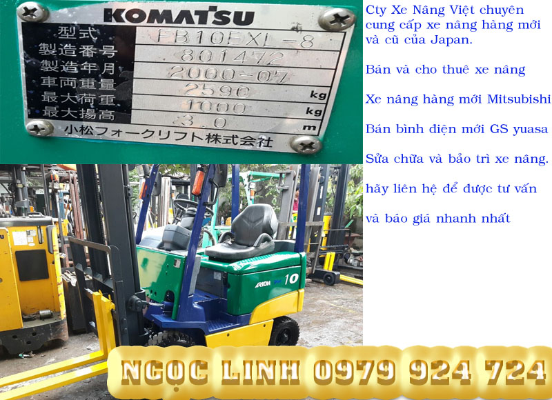 Xe nâng điện cũ đứng lái/ngồi lái 1-3 tấn Komatsu, Toyota, TCM
